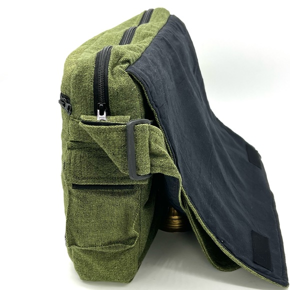 Multi pocket Cotton Embroidered Laptop Messenger Bag - Picture 12 of 15